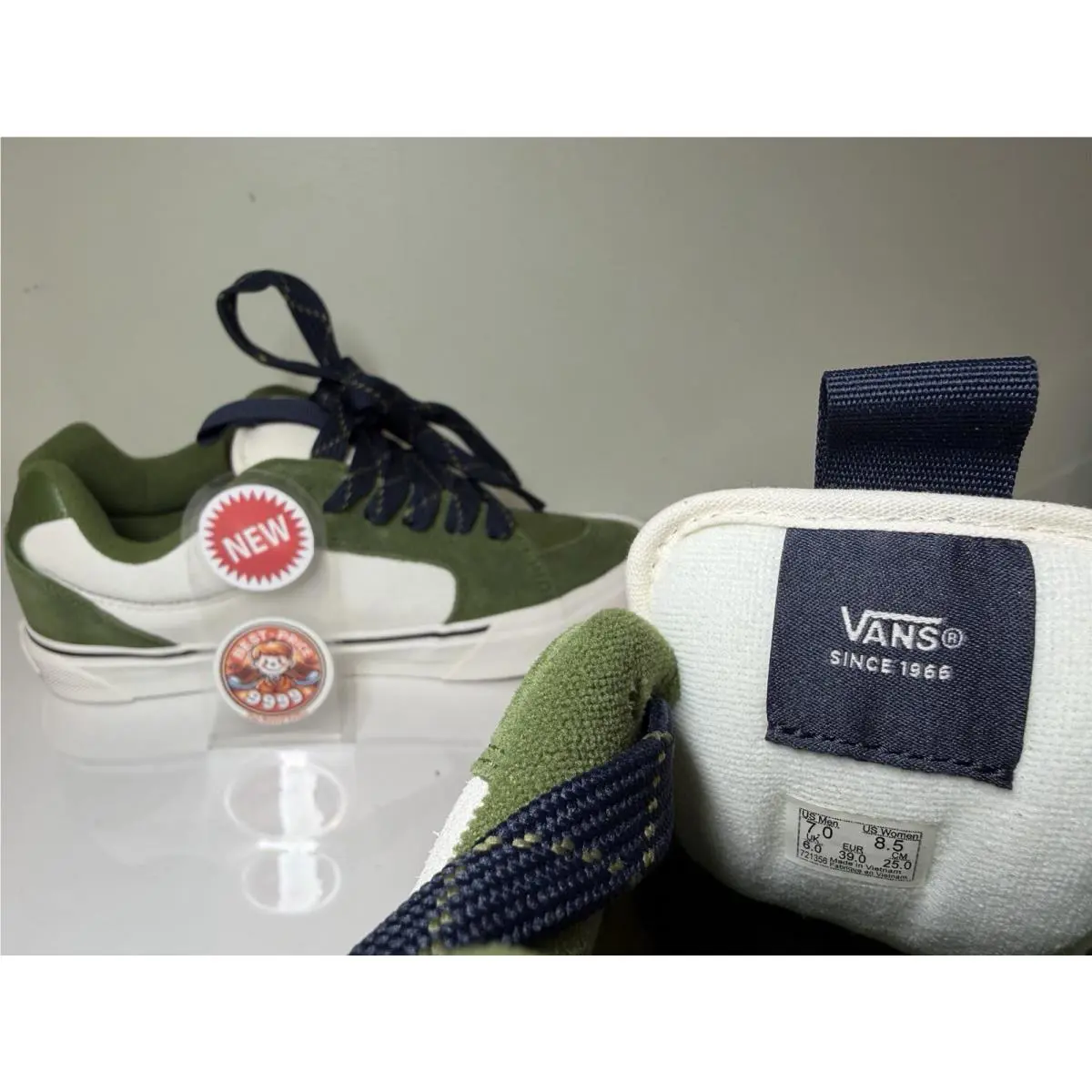 Vans shoes - VN000CZWVON - VN000CZWVON - Green/ White 8