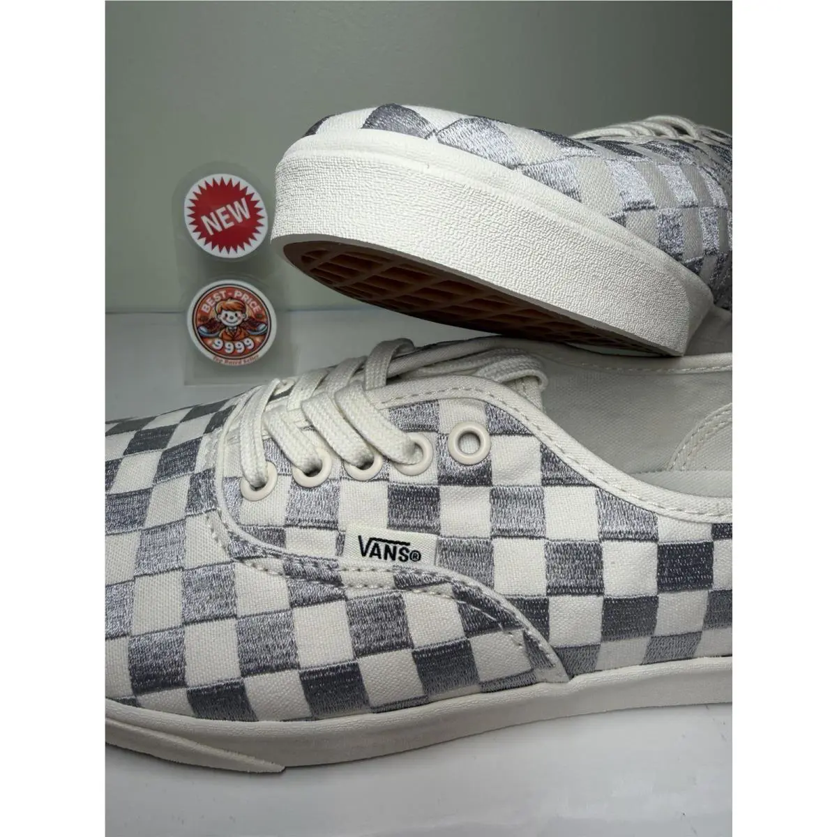 Vans shoes - VN000D047VF - Embroidered Check Lunar - Gray/ White 4
