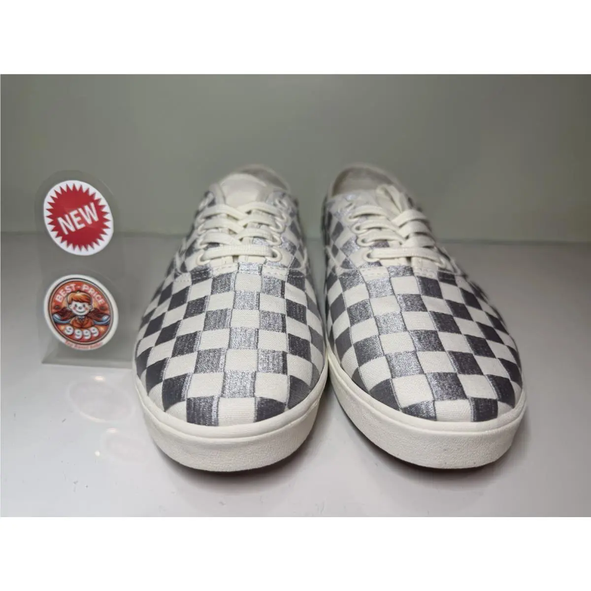 Vans shoes - VN000D047VF - Embroidered Check Lunar - Gray/ White 5
