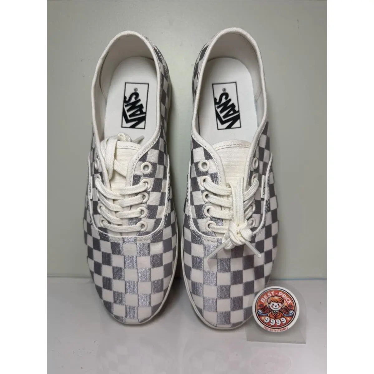 Vans shoes - VN000D047VF - Embroidered Check Lunar - Gray/ White 12