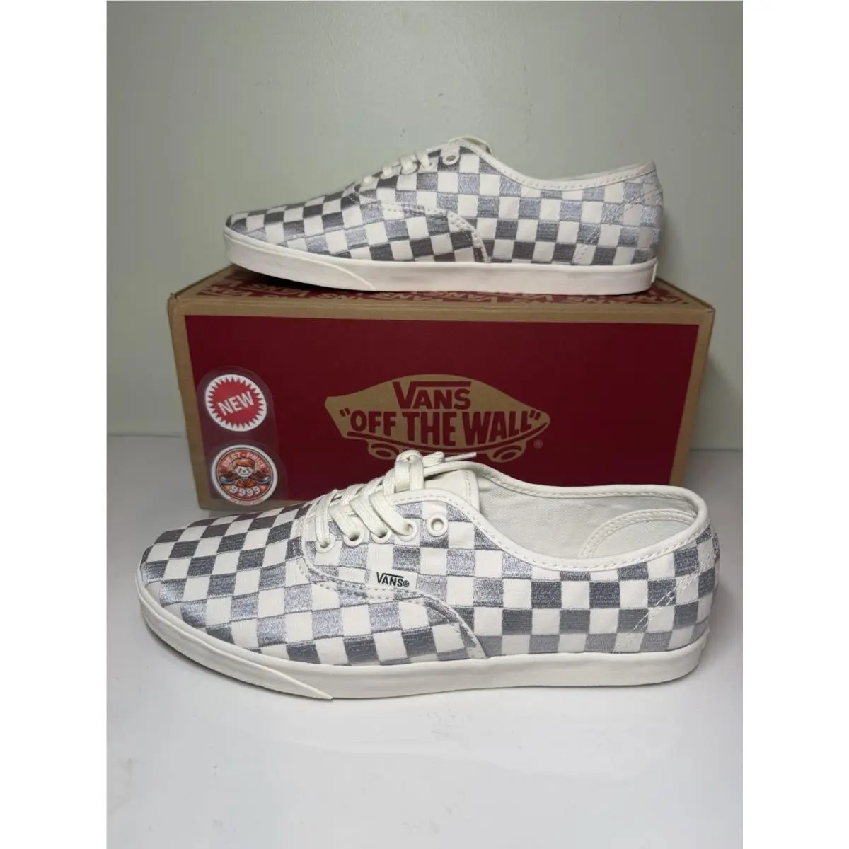 Vans shoes - VN000D047VF - Embroidered Check Lunar - Gray/ White 13