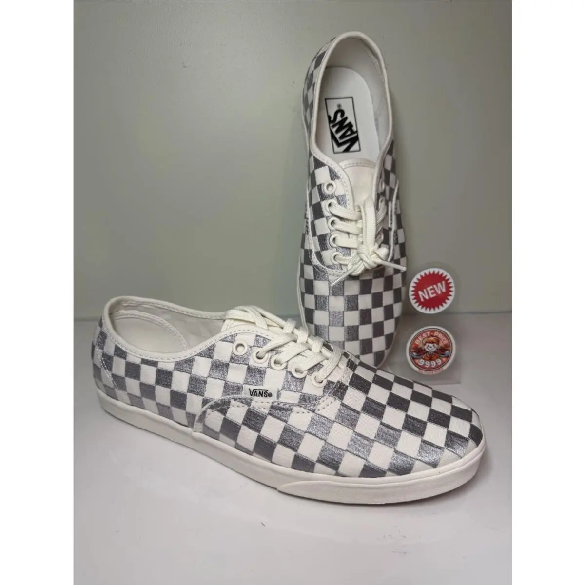 Vans shoes - VN000D047VF - Embroidered Check Lunar - Gray/ White 15