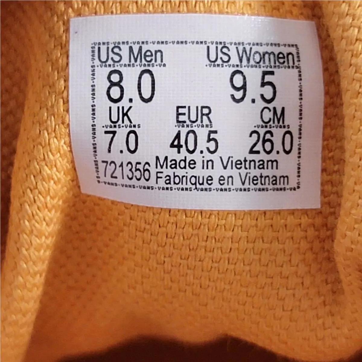 Vans shoes - VANS Off The Wall - Off The Wall - Gold (UPC: 194902604562) 5