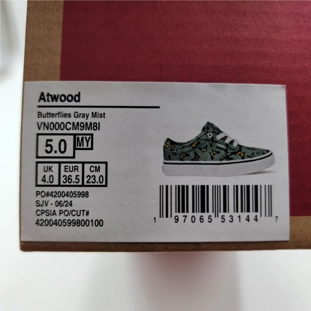 Vans shoes - Vans Atwood - Atwood - Grey Mist/Multicolor Butterfly Print 7