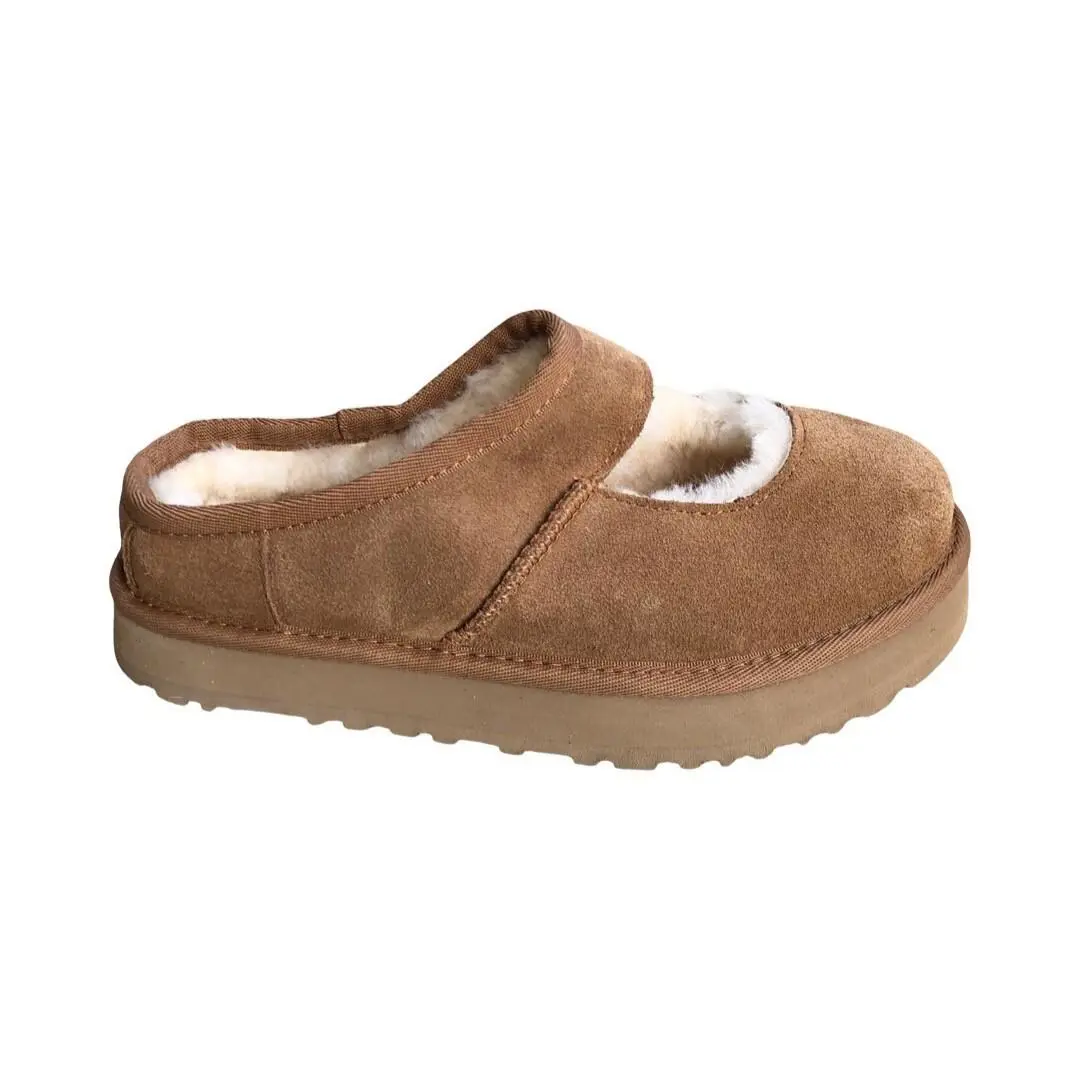 Ugg Kid`s Bea Mary Jane Chestnut Suede Slip On Shoes 1166552K