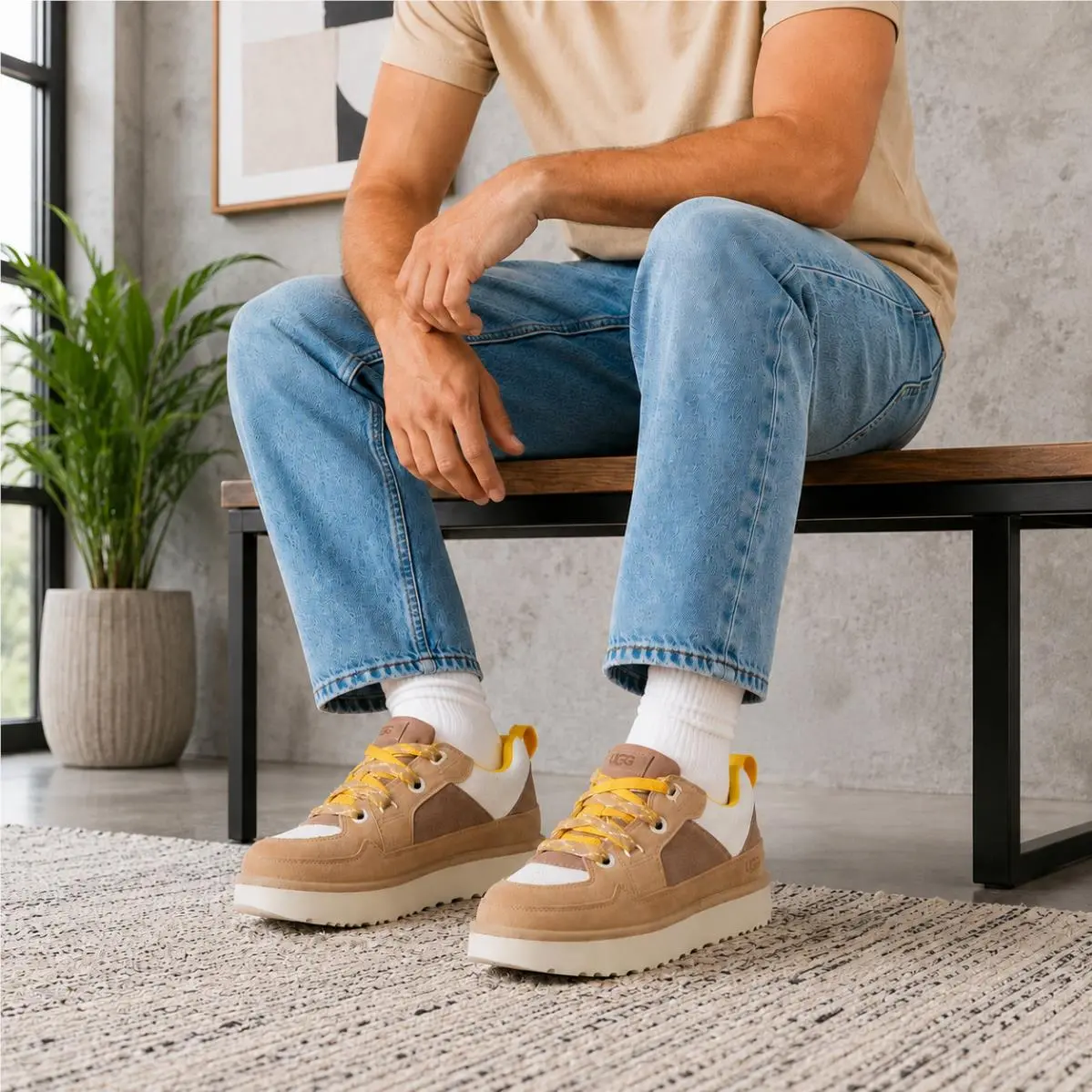UGG shoes - UGG Australia Lo Lowmel - Australia Lowmel - 1169493-MDSD - Sand Brown / Cream / Yellow (UPC: 198605295164) 4