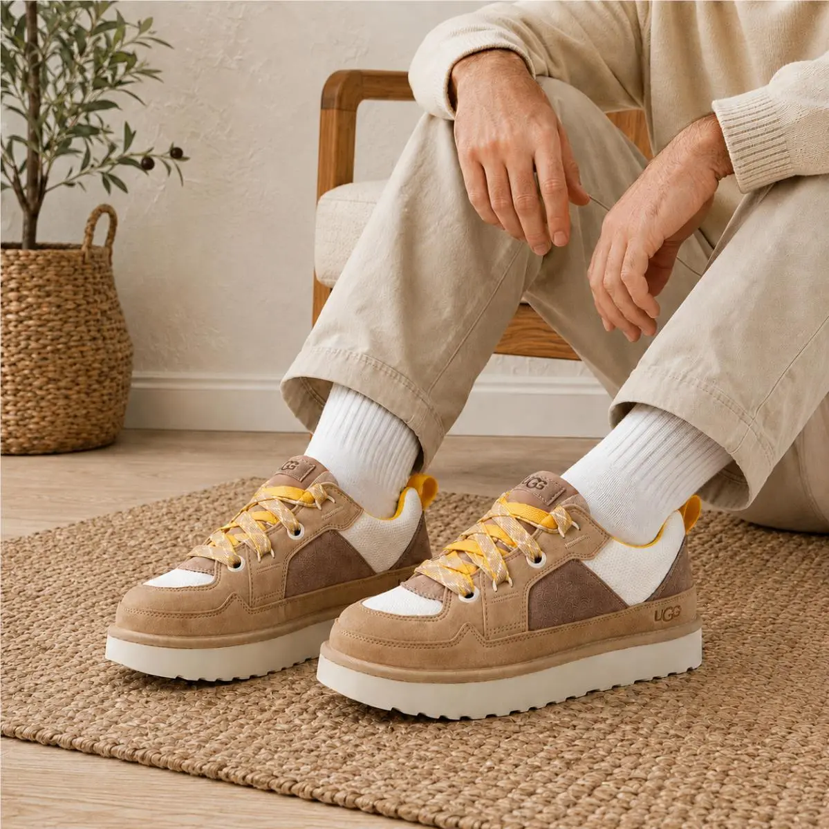 UGG shoes - UGG Australia Lo Lowmel - Australia Lowmel - 1169493-MDSD - Sand Brown / Cream / Yellow (UPC: 198605295164) 1