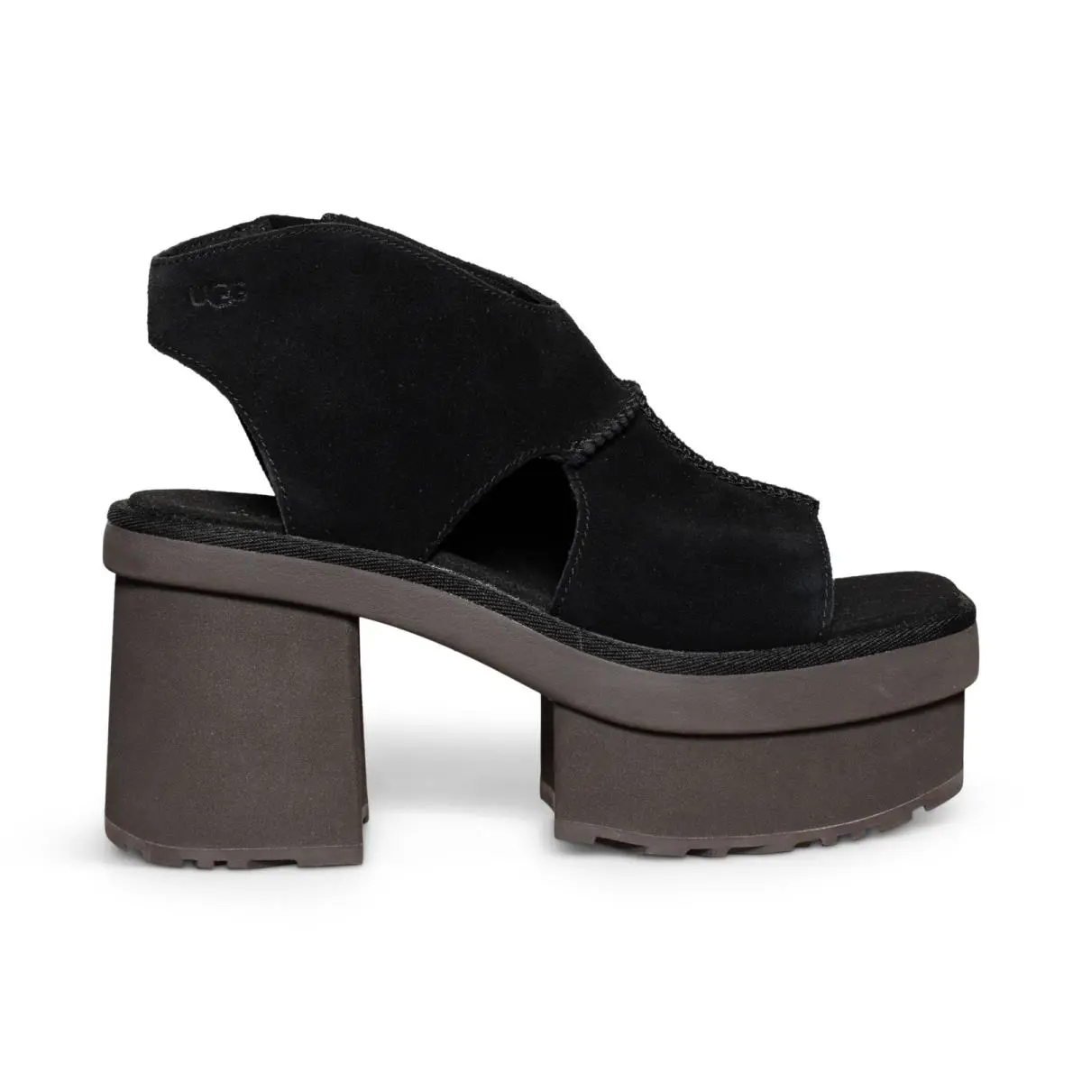 Ugg Heights Sandals Black Suede Women`s Shoes Size US 9/UK 7