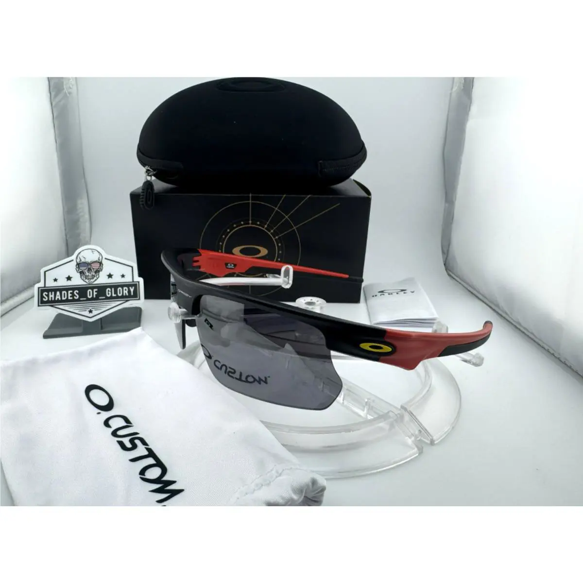 Oakley Bisphaera Custom Matte Black Redline W/ Prizm Black Iridium Sunglasses