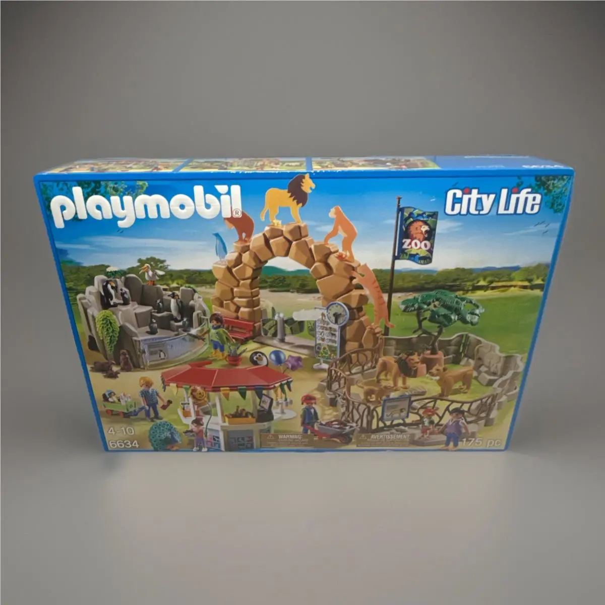 Playmobil City Life Zoo 6634 175pc Animal Park Set Lions Penguins Box