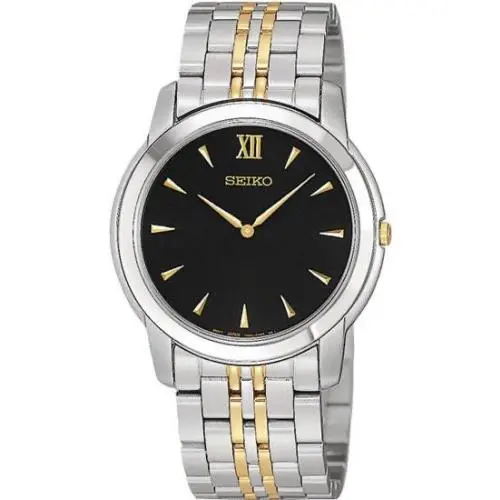 Seiko Quartz 36 MM Stainless Steel Men`s Two Tone Watch SFP599
