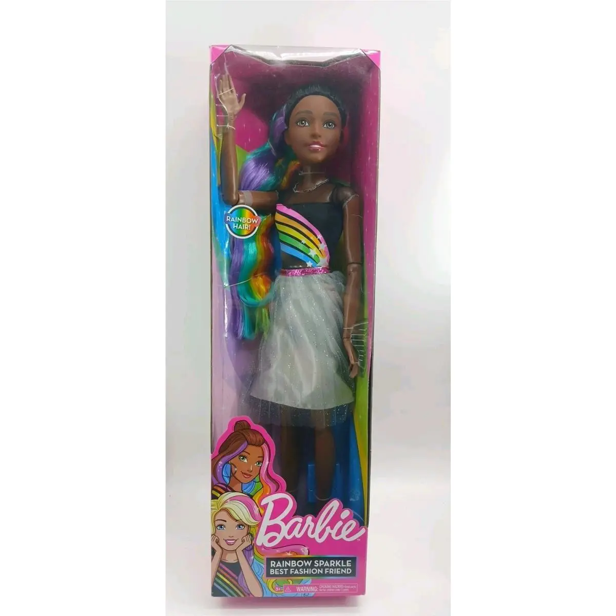 Barbie 28 Rainbow Sparkle Best Fashion Friend Doll Black Hair