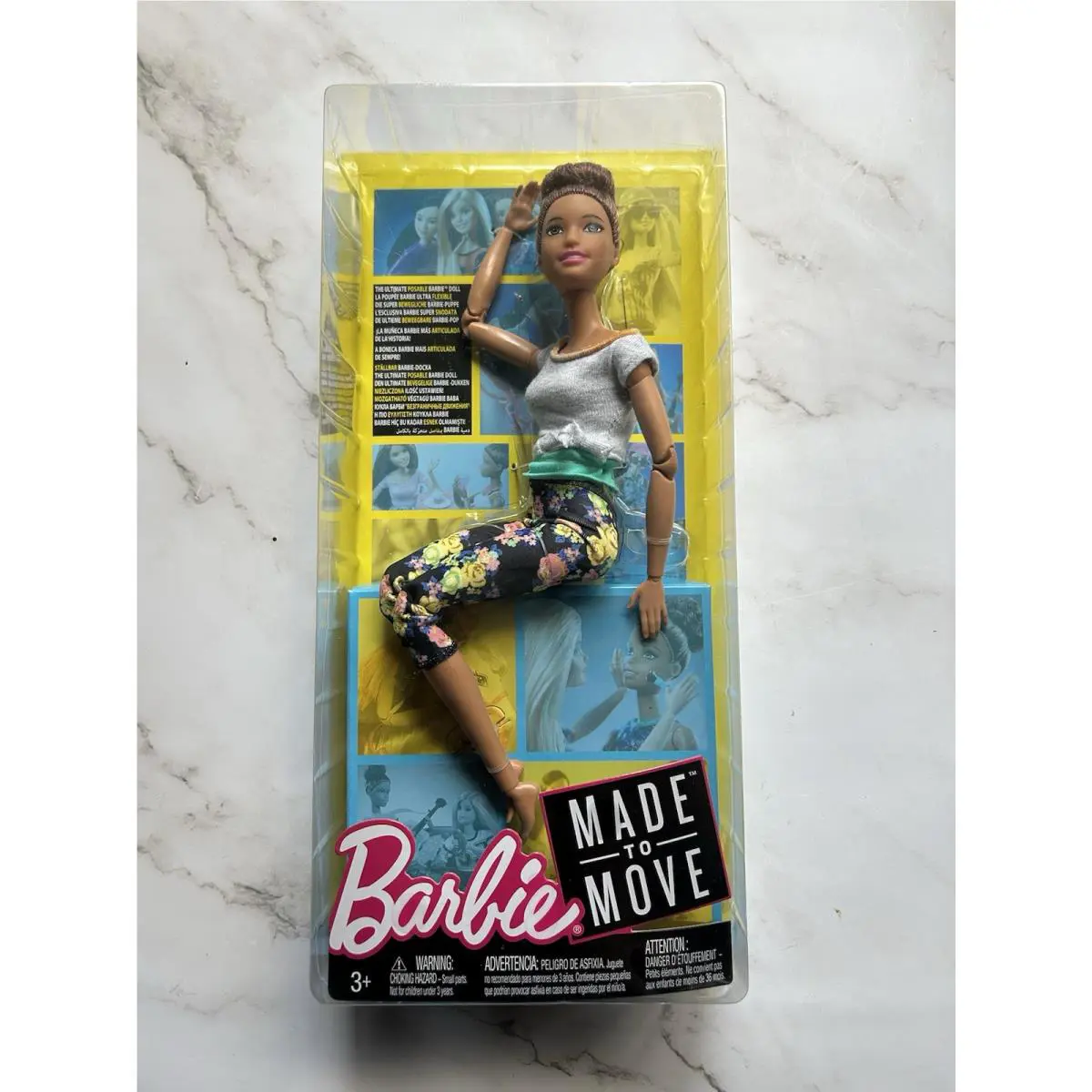 Mattel 2017 Made To Move Brunette Barbie Doll FTG82