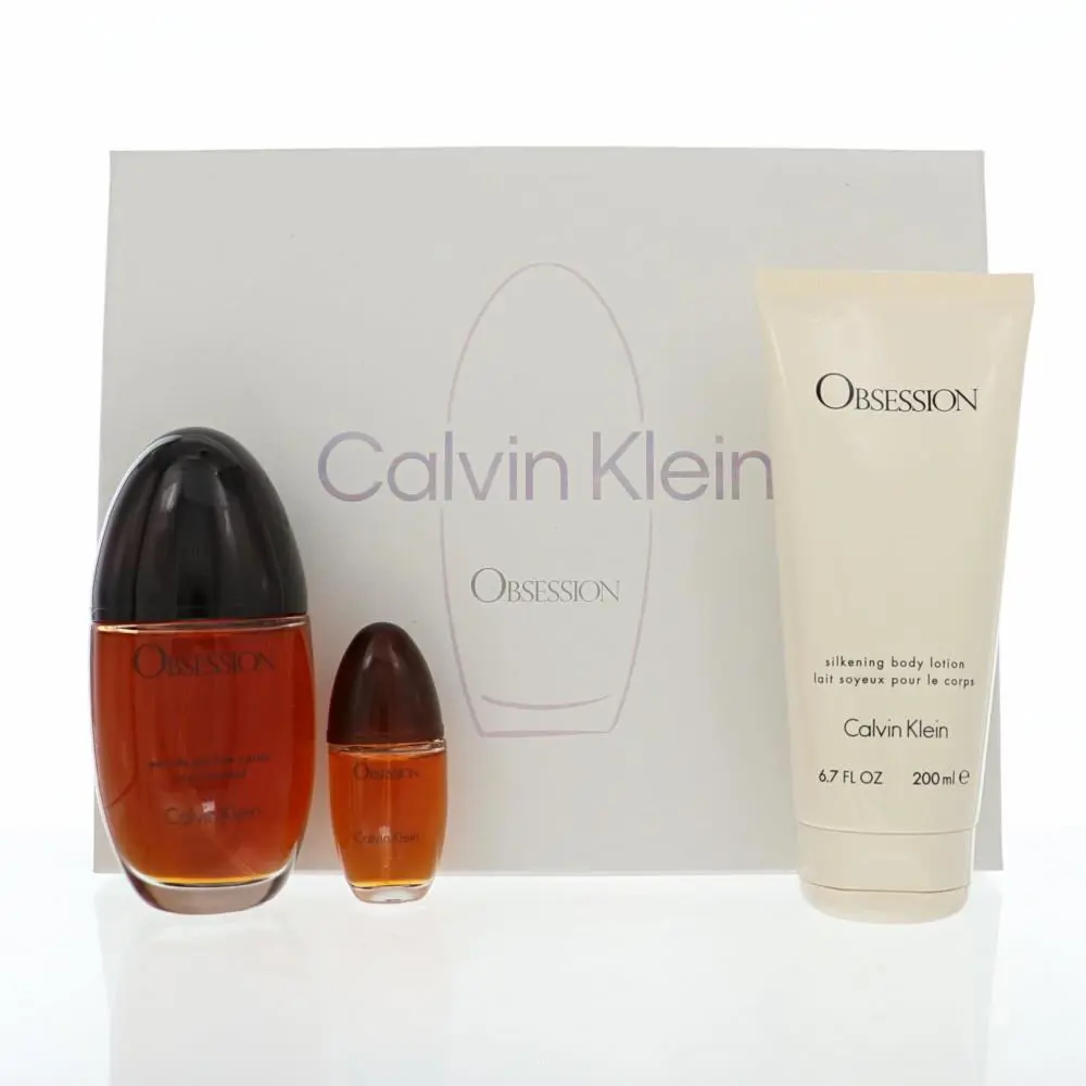 Obsession by Calvin Klein Gift Set For Women 3 Piece Set For Women: 3.4 Oz Eau