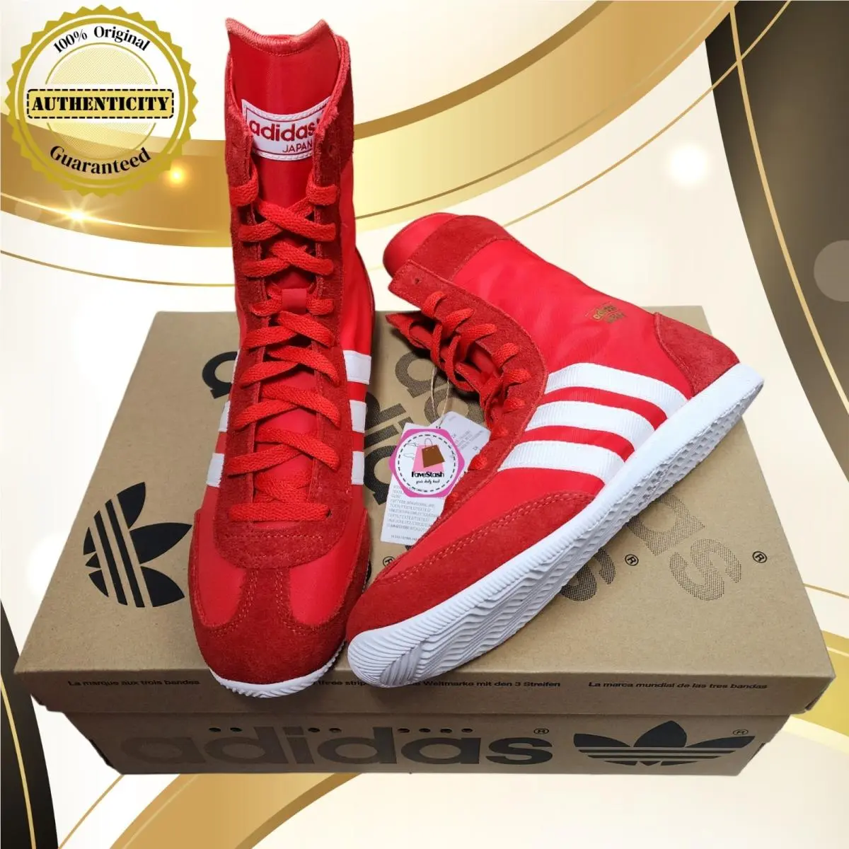 Adidas Originals Japan H High Red White Gold Metallic JR8121 Women`s Size 7