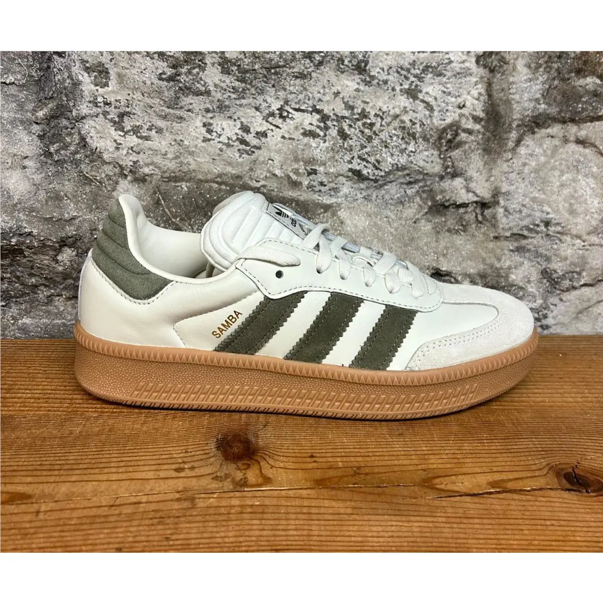 Adidas Samba Xlg `ivory Olive Strata` Gum Sole JP9896 Mens