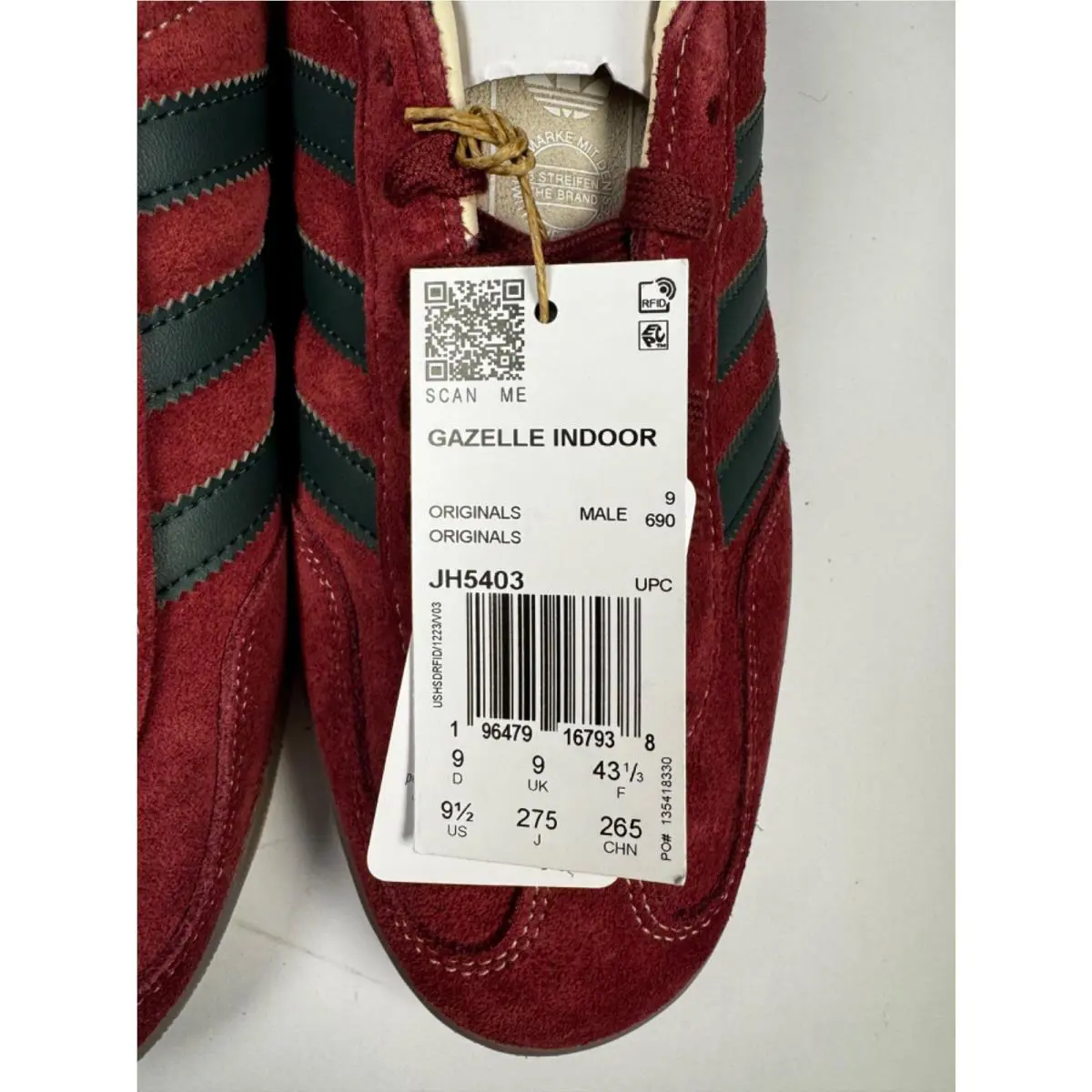 Adidas Gazelle Indoor JH5403 Maroon Green Gum Sole Men’s Originals