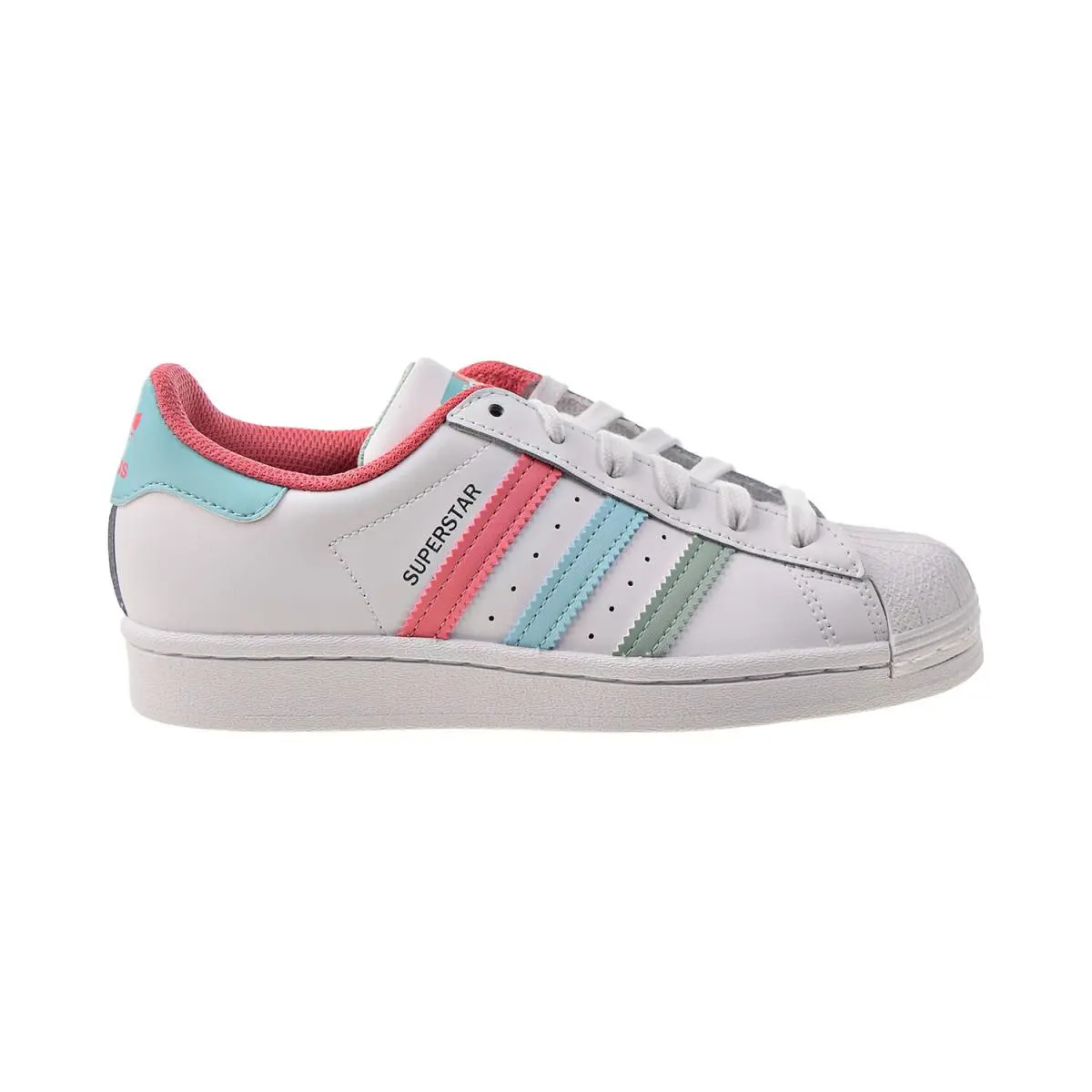 Adidas Superstar Big Kids` Shoes Cloud White-hazy Rose-hazy Sky FZ0649