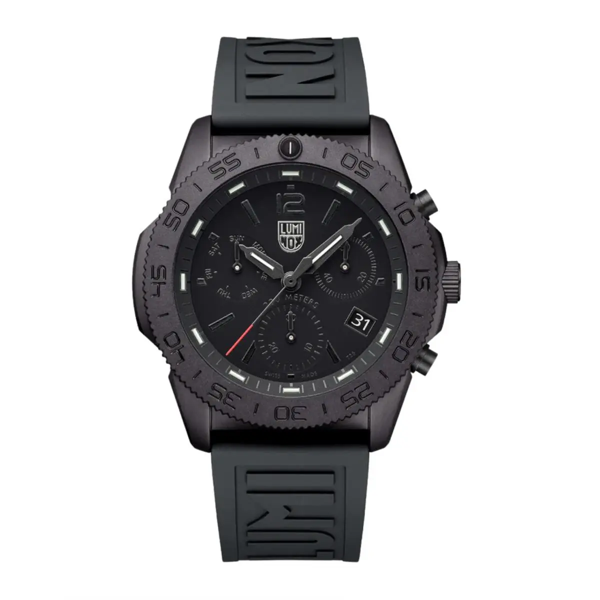 Luminox Pacific Diver 44mm Chronograph All Black Rubber Mens Watch XS.3141.BO