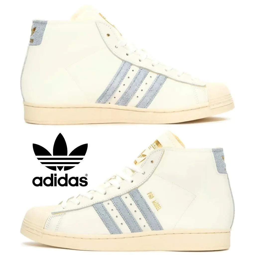 Adidas Originals Pro Model Trainers Men`s Sneakers Walking Comfort Casual Shoes - White, Manufacturer: Off White | Blue
