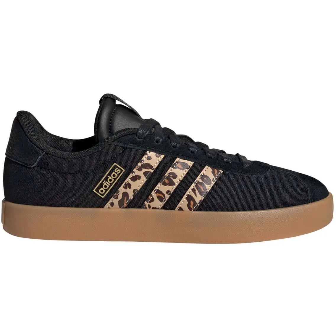 Adidas Womens Vl Court 3.0 Low Top Sneakers - Cblack / Shabrn / Magold - Black/Shadow Brown/Matte Gold