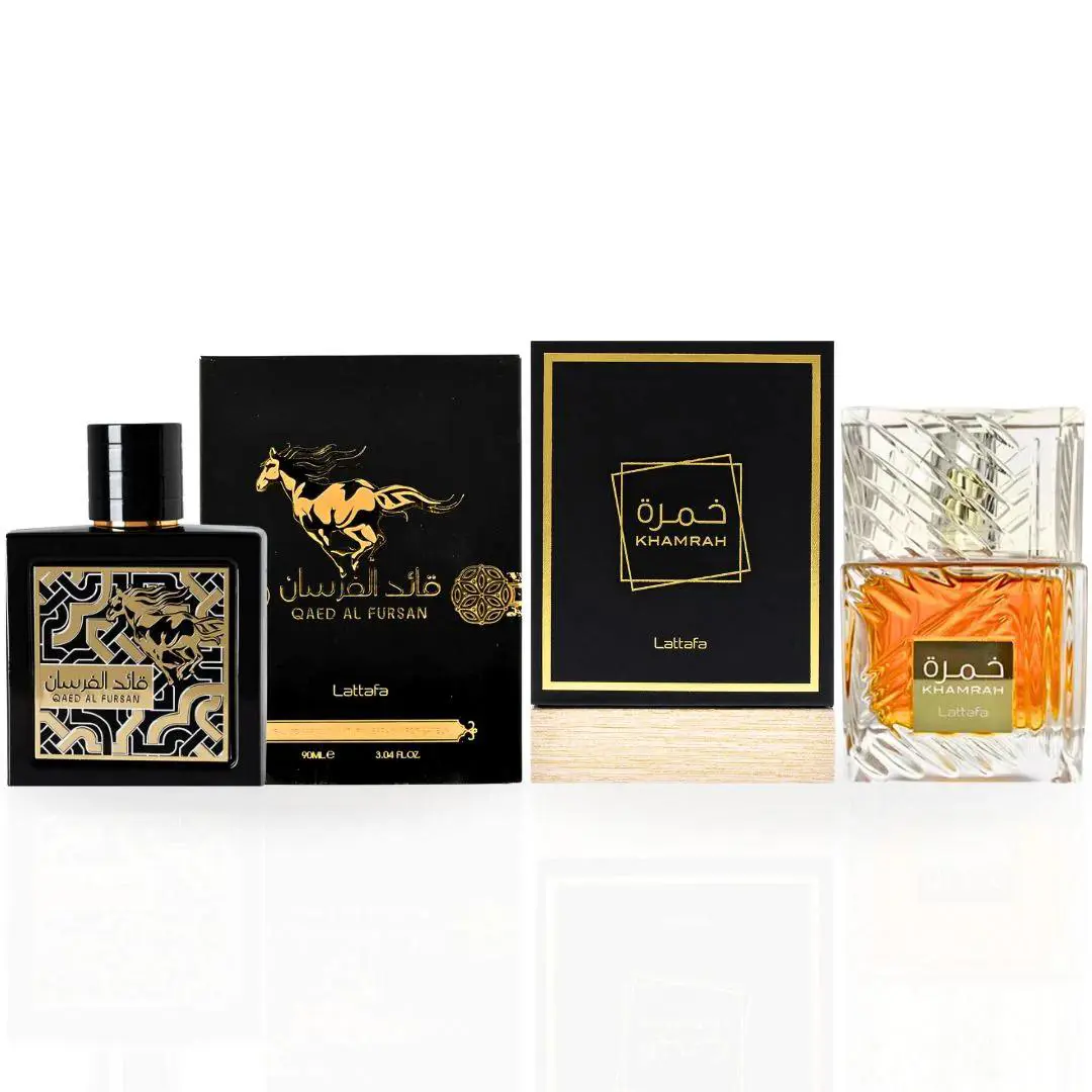 Khamrah 100ml Qaed Al Fursan 90ml - Eau de Parfum Sprays by Lattafa Bundle