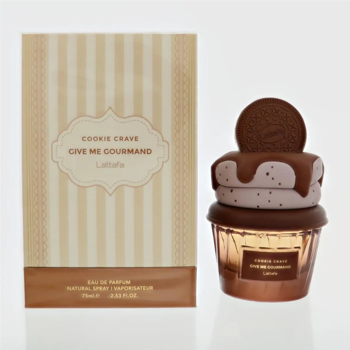Lattafa Give Me Gourmand Cookie Crave For Men 2.53 Oz Eau De Parfum Spray Box