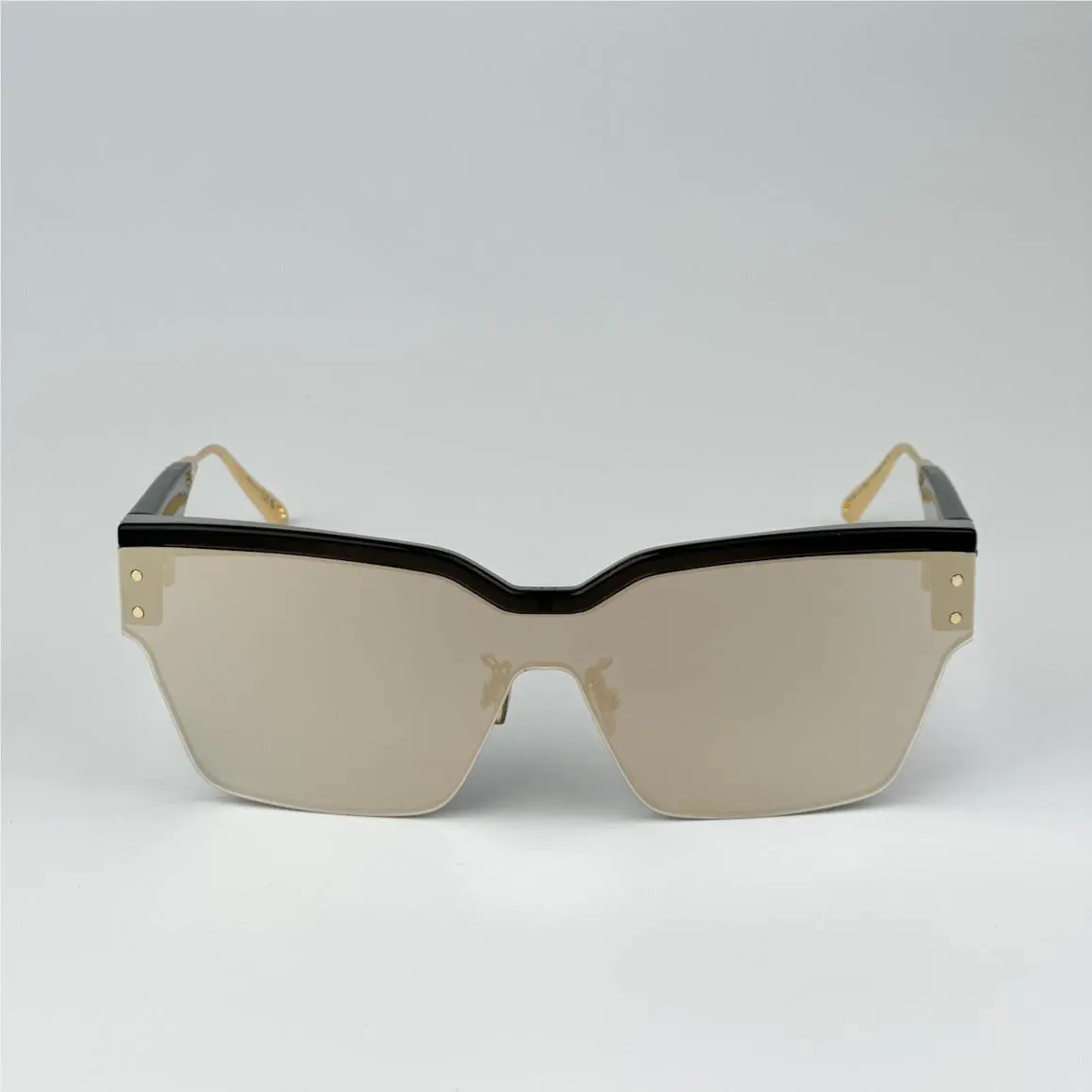 Dior Men Sunglasses Black Gold Smoke Mirrored Shield Diorclub M4U 55A5