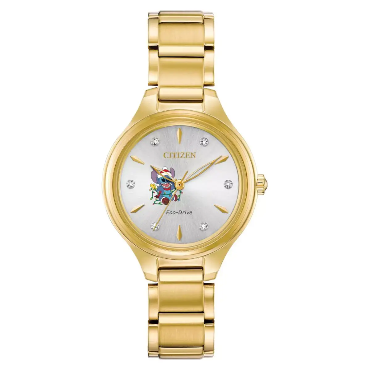 Citizen Stitch Holiday Lilo Stitch Disney Exclusive Gold Tone Ladies Watch