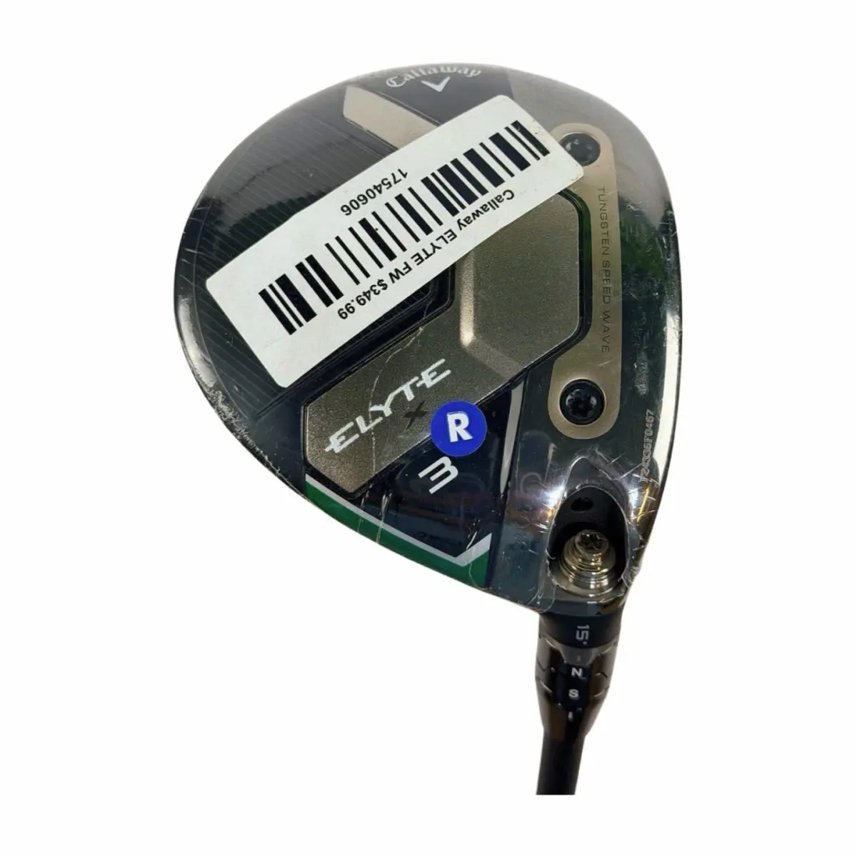 Callaway Elyte X Fairway 3 Wood 15 Vanquish Shaft Regular Flex RH 43 - Black Green