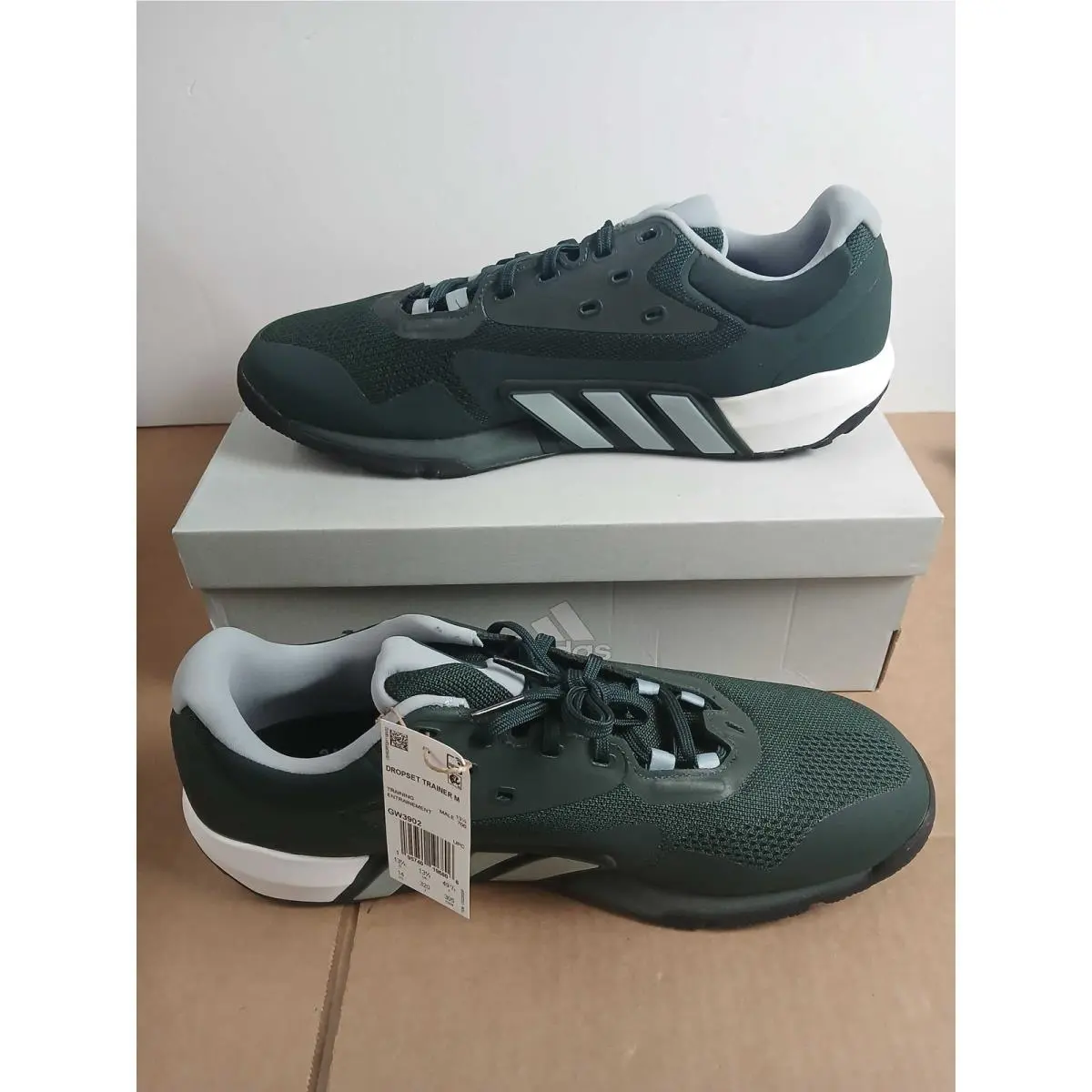 Adidas Men’s Dropset Trainer Shoes Green/grey/white Size 14