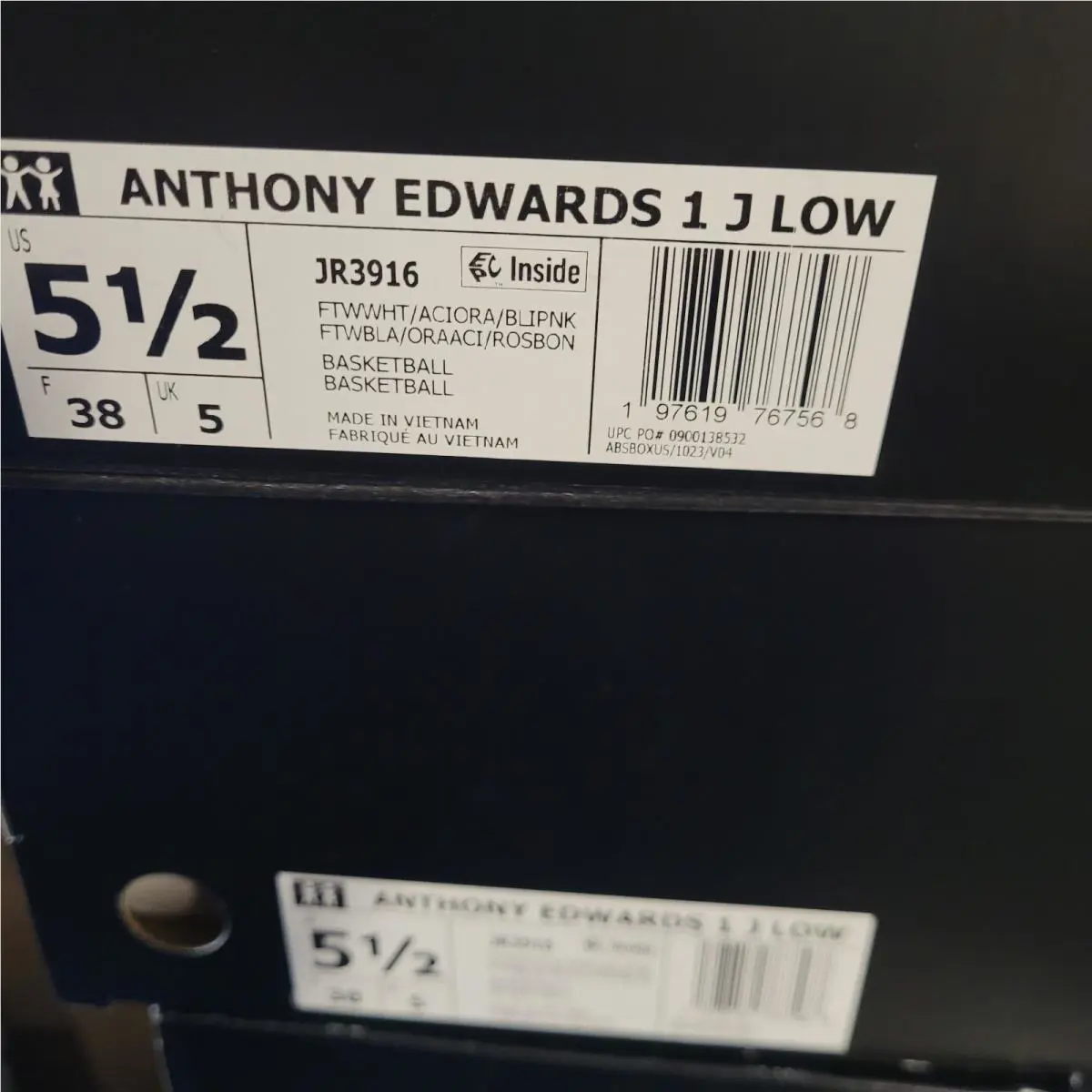 Adidas shoes - Adidas Anthony Edwards 1 J Low - JR3916 - Pink 5