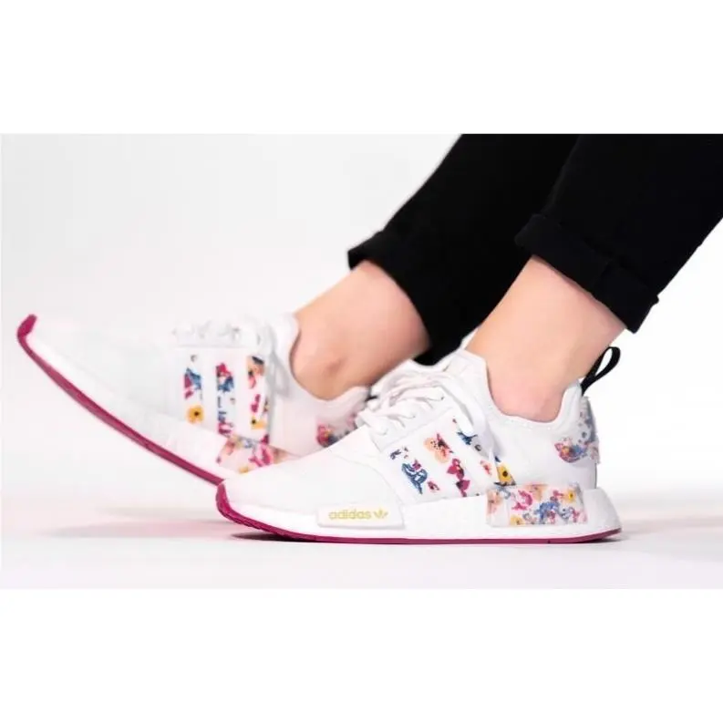Womens Adidas Her Studio London NMD_R1 Size 8.5 White/pink Floral Sneakers