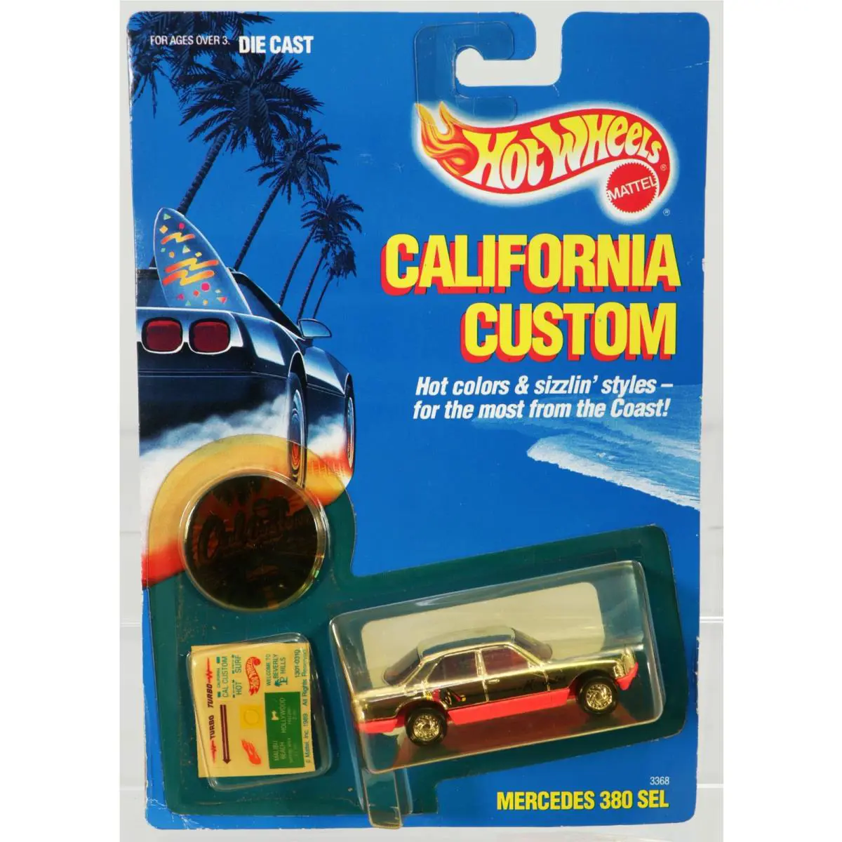 Hot Wheels Mercedes 380 Sel California Custom - 3368 Nrfp 1989 Silver/pink 1:64