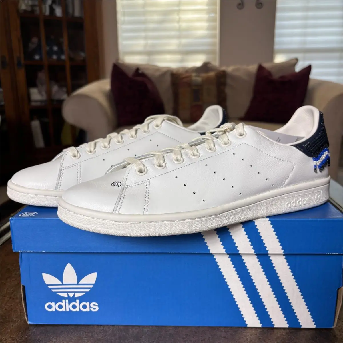 Adidas Stan Smith x Clot By Edison Chen Navy Beads JR0022 Men`s Size 10