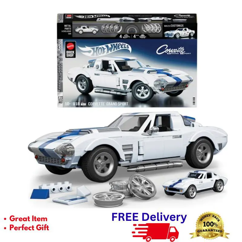 Hot Wheels Corvette Grand Sport Building Toy Kit 918 pc 1:16 Scale Model Car