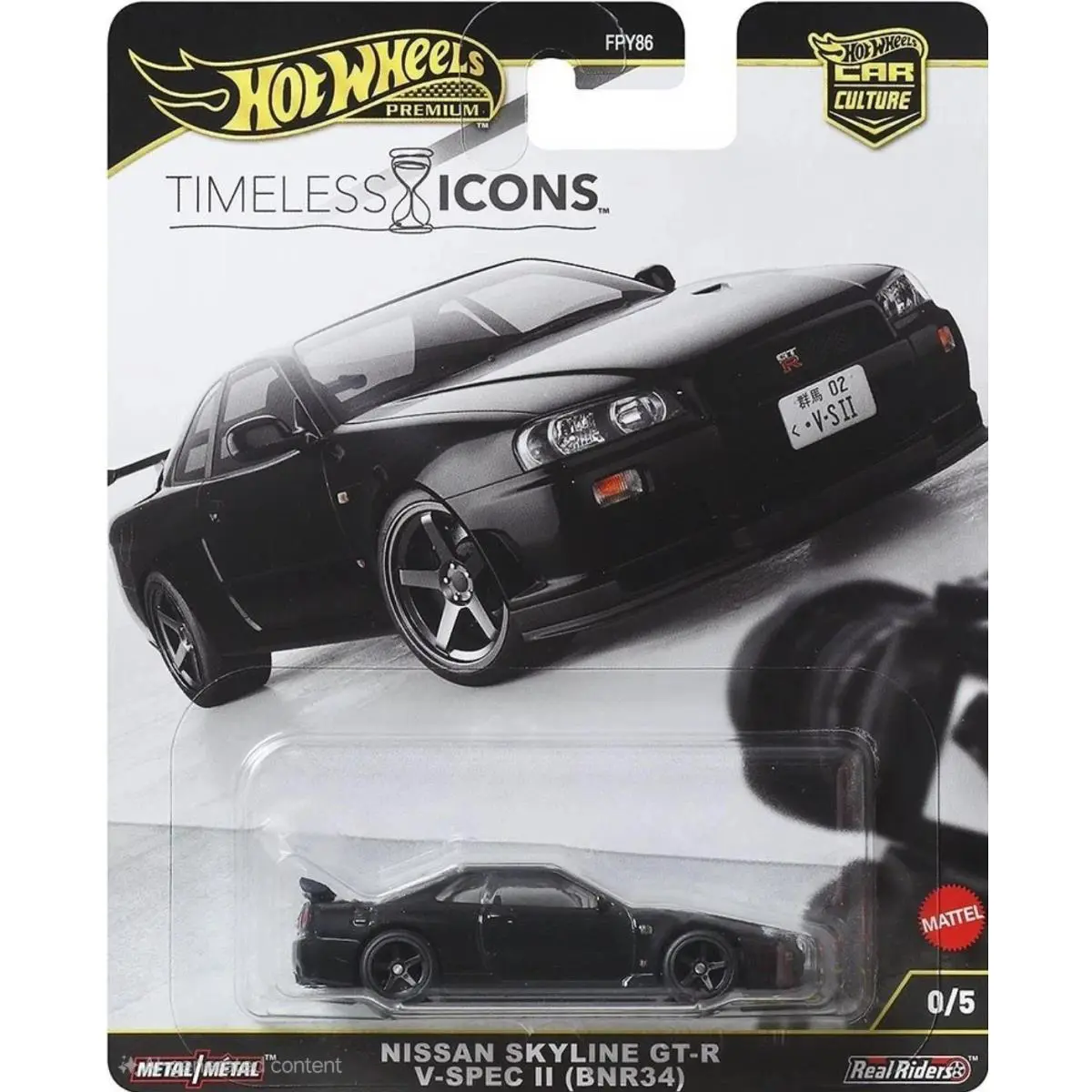 Hot Wheels Nissan Skyline Gt-r V-spec II (BNR34) Chase Hot Wheels 2025 Timeless Icons Nissan Skyline Gt-r V-spec II BNR34
