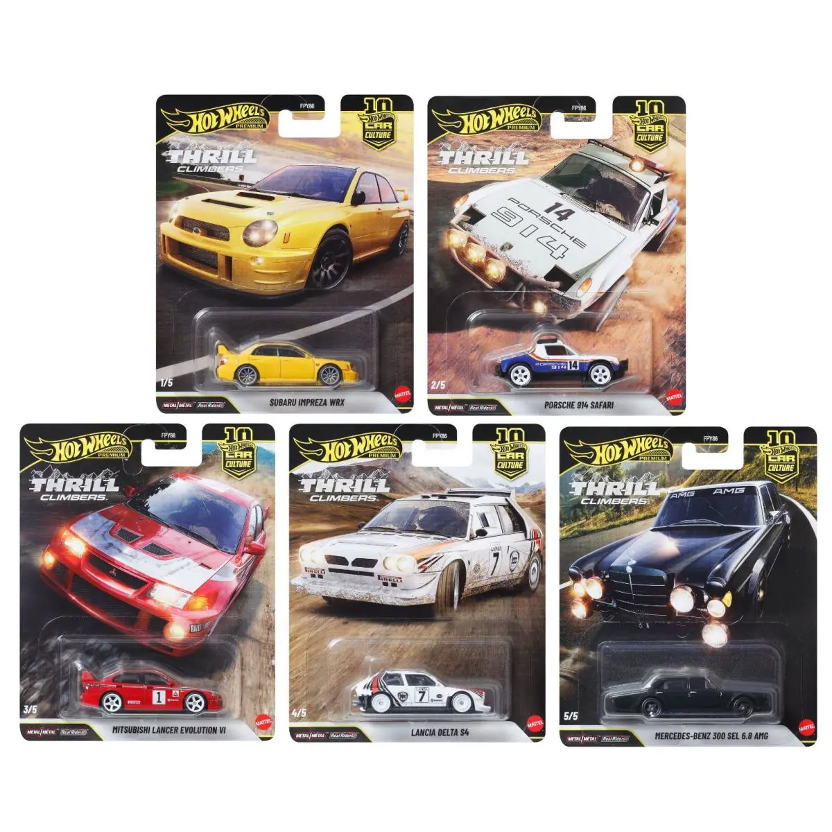 Hot Wheels Premium Car Culture 2026 Thrill Climbers FPY86-961Q Set of 5 In Stock