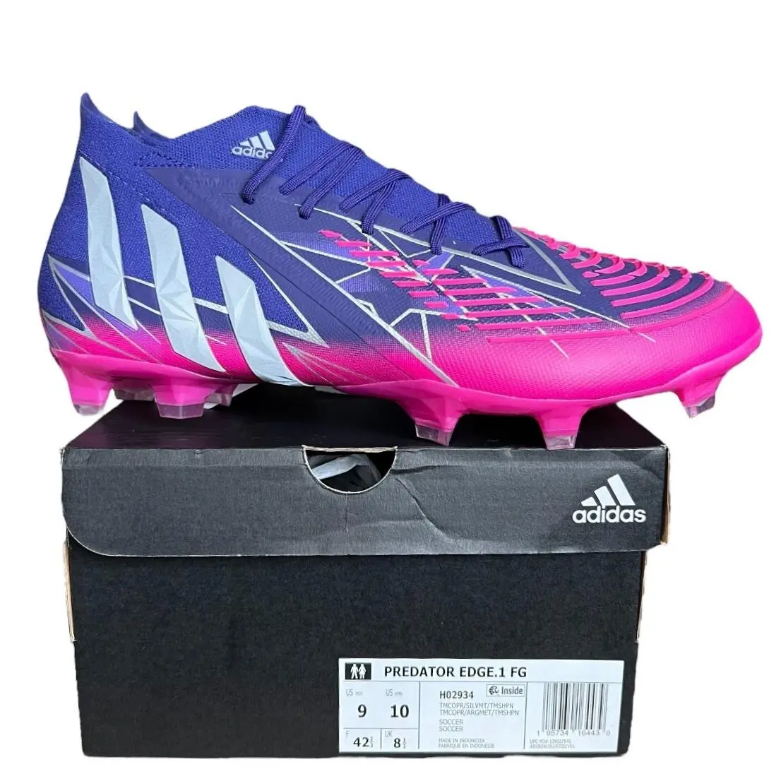 Adidas Predator Edge .1 FG Size 9 Men`s Soccer Cleats College Purple H02934 Nby