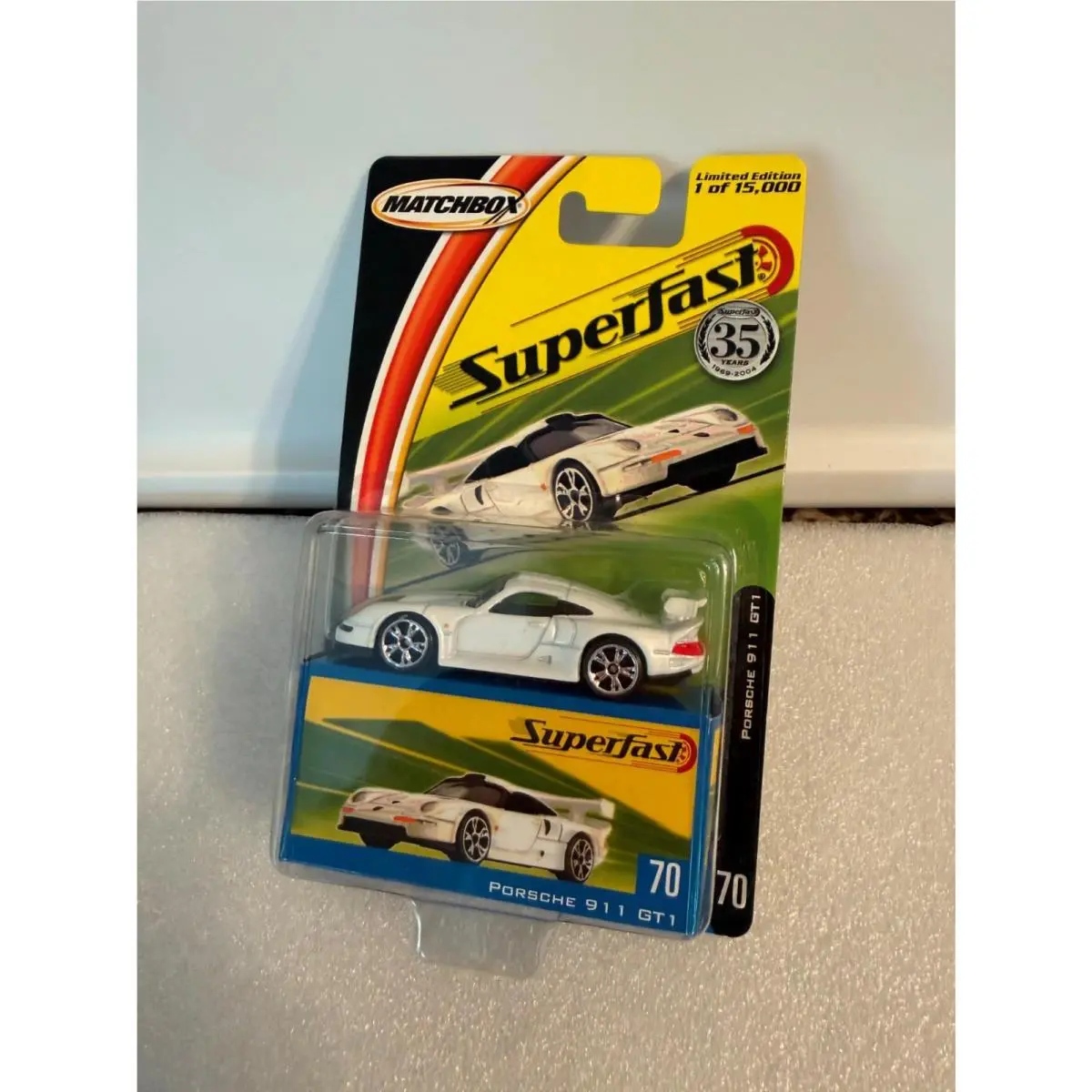 Matchbox 2004 Superfast 35th Anniversary 70 White Porsche 911 GT1 Q100