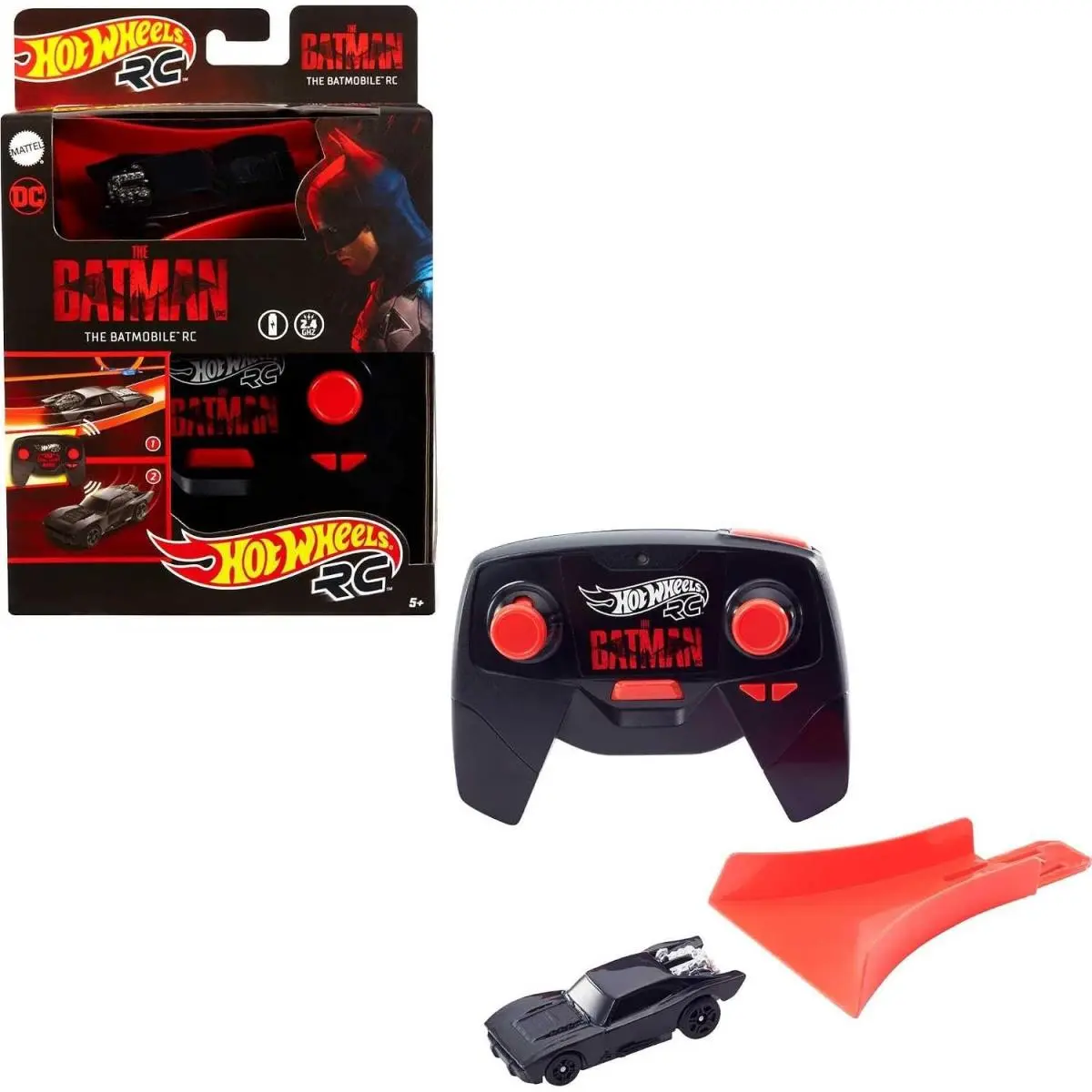 Hot Wheels Toy Car RC 1:64 Scale Remote- Control The Batman Batmobile