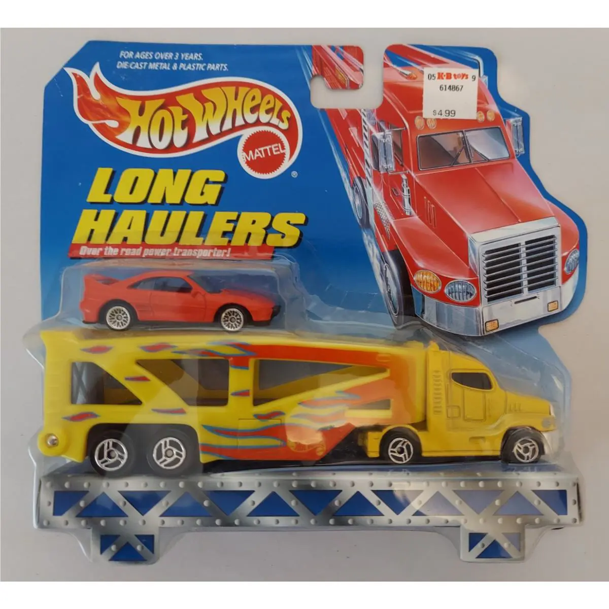 1997 Hot Wheels Long Haulers W/ Red Toyota MR2 Transporter 65867-81 Nip