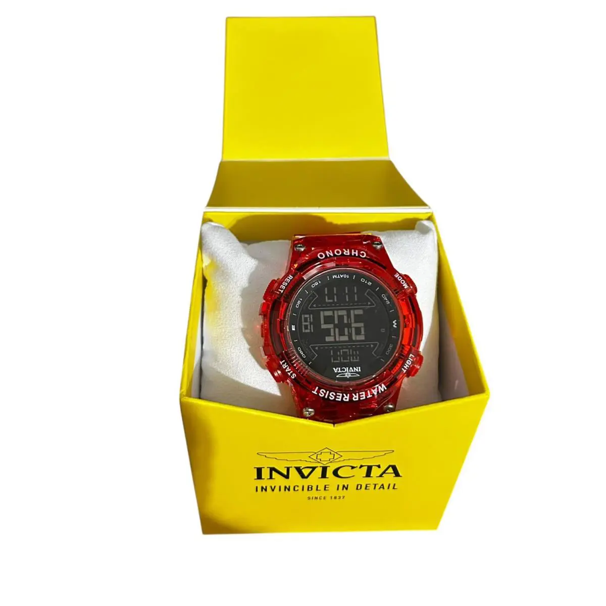 Racing Burnout Digital Men`s Watch - 52mm Multiple Colors Available Red 0010 by Invicta