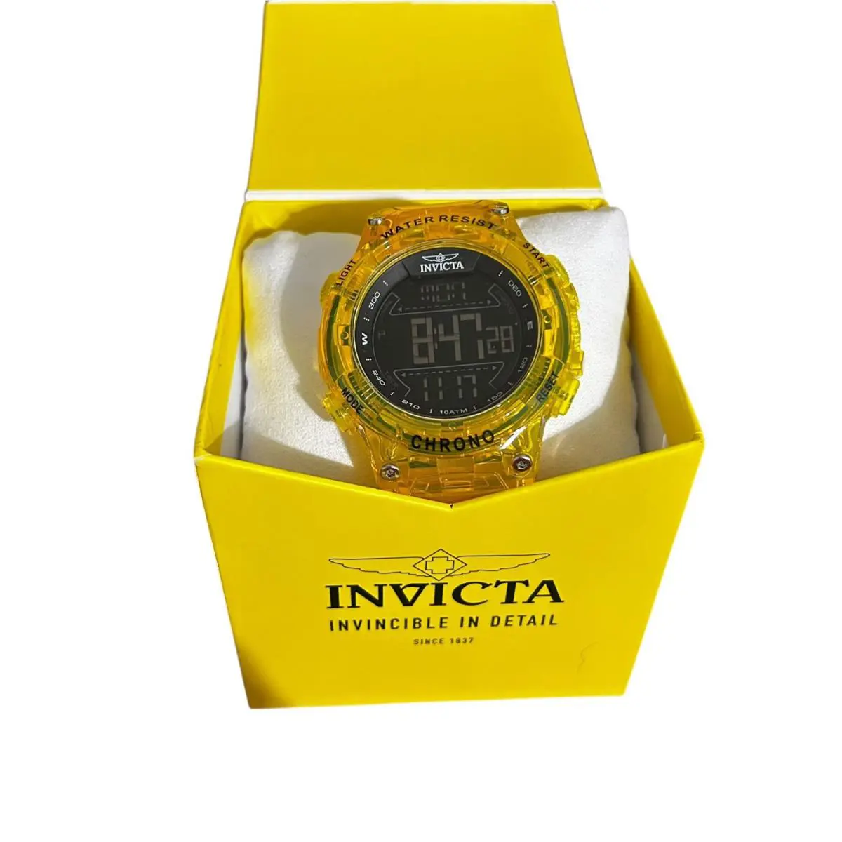 Racing Burnout Digital Men`s Watch - 52mm Multiple Colors Available Yellow 0008 by Invicta
