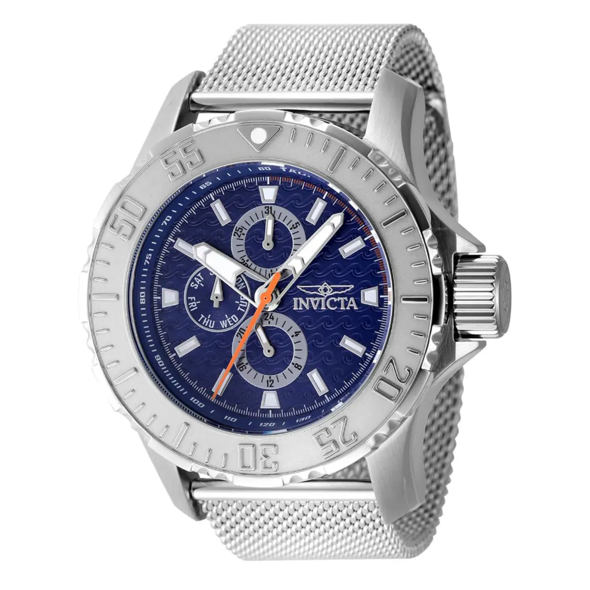 Invicta Vintage Men`s Watch 48011 Stainless Steel Mesh Bracelet Blue Dial