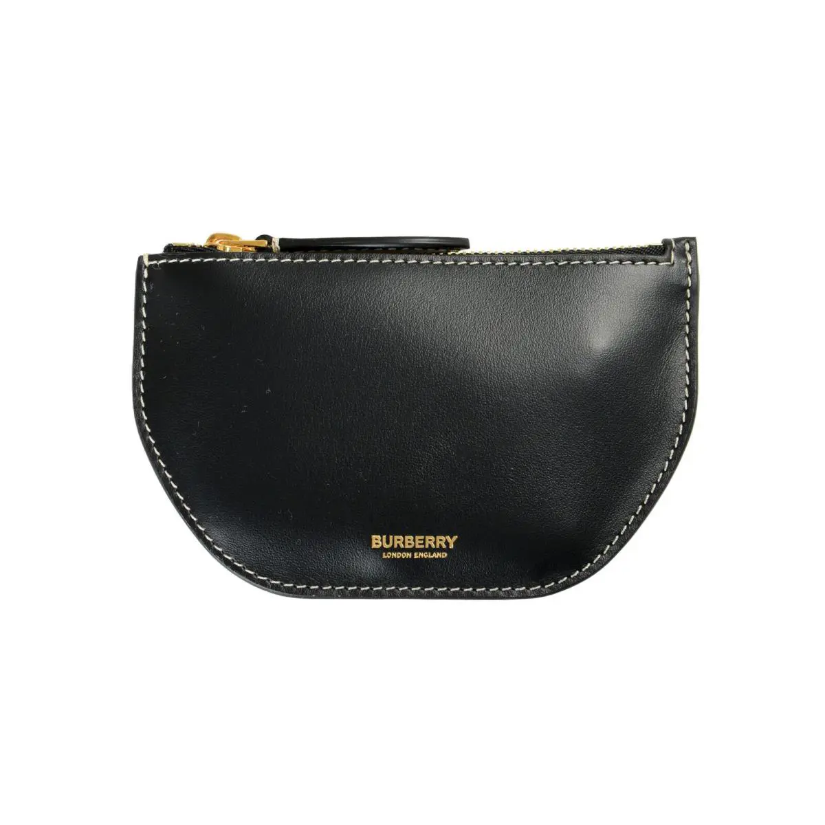 Burberry Unisex Olympia Zip Black Leather Zipped Keychain Wallet