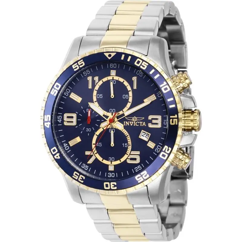 Mens 45mm Specialty Quartz Chronograph 18K Gold/silver Two Tone SS Watch by Invicta