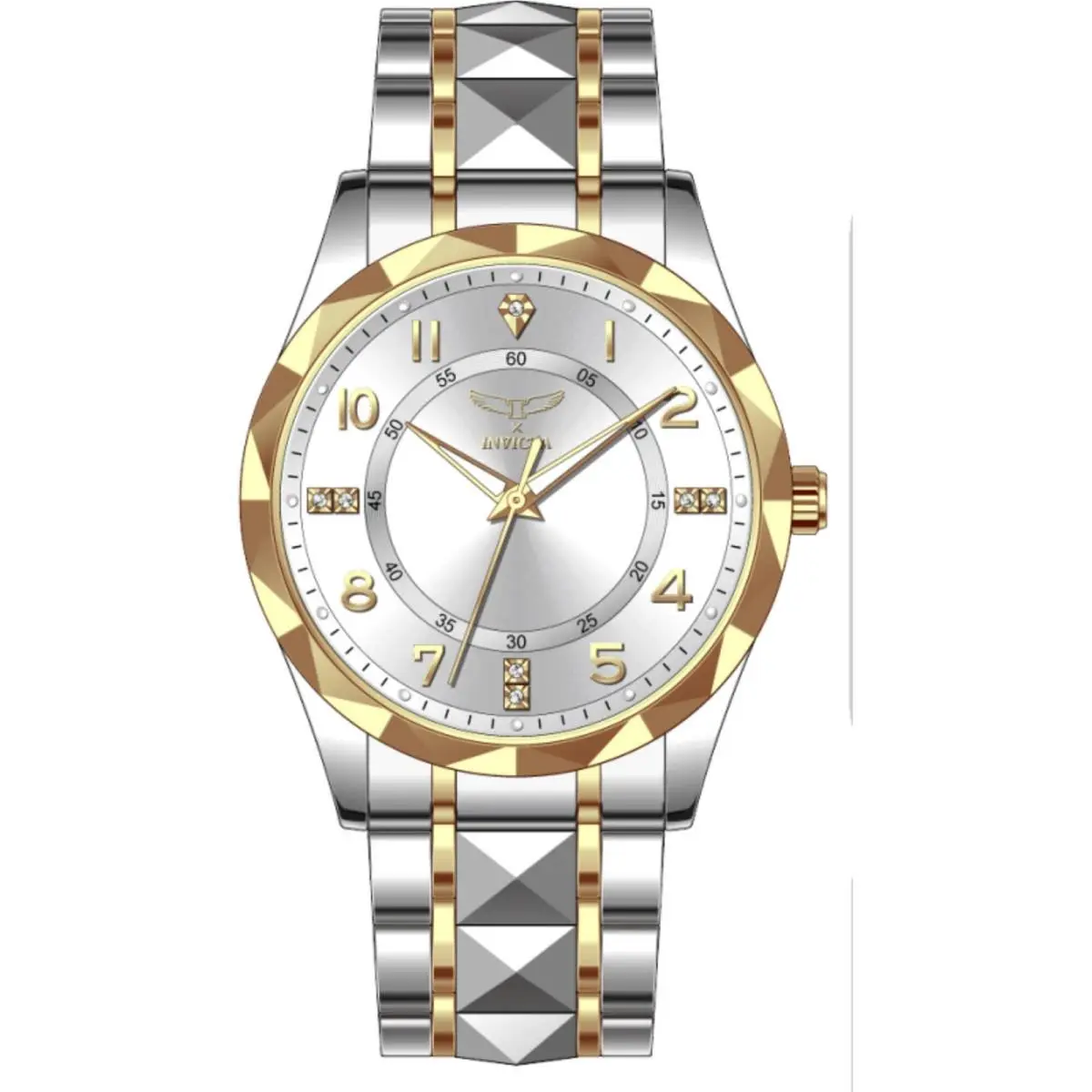Invicta Men`s Watch Specialty I by Invicta White Dial Two Tone Bracelet 69023
