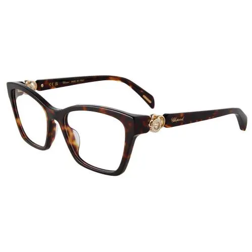 Chopard VCH355S 0909 Eyeglasses Women`s Havana Full Rim Square Shape 54mm