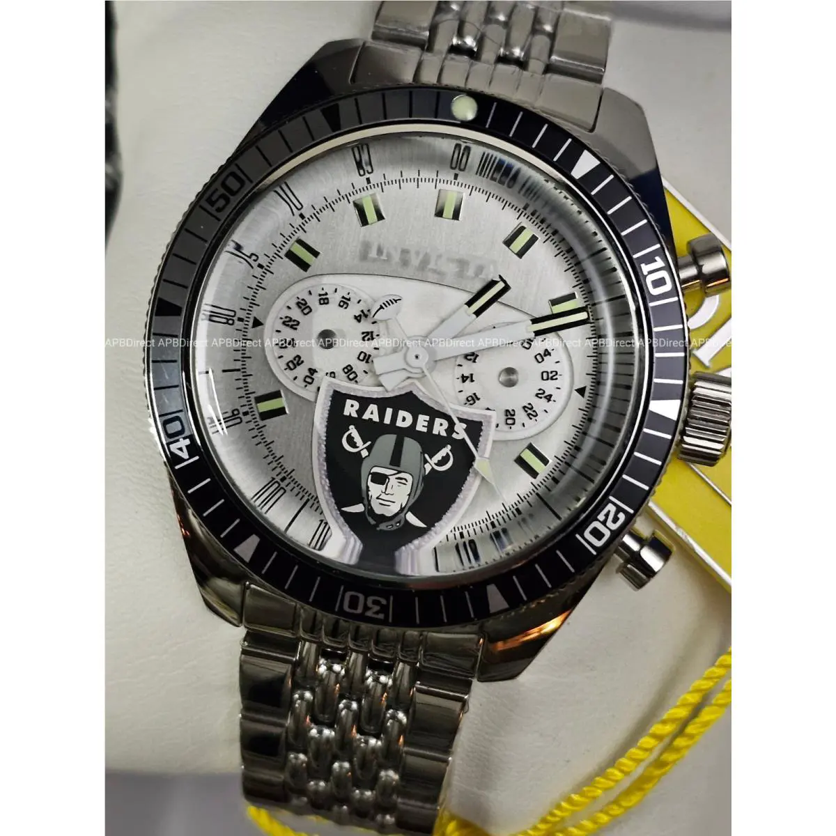 Invicta - Nfl - Las Vegas Raiders - Licensed Dual Time Spinning Dials Mens Watch